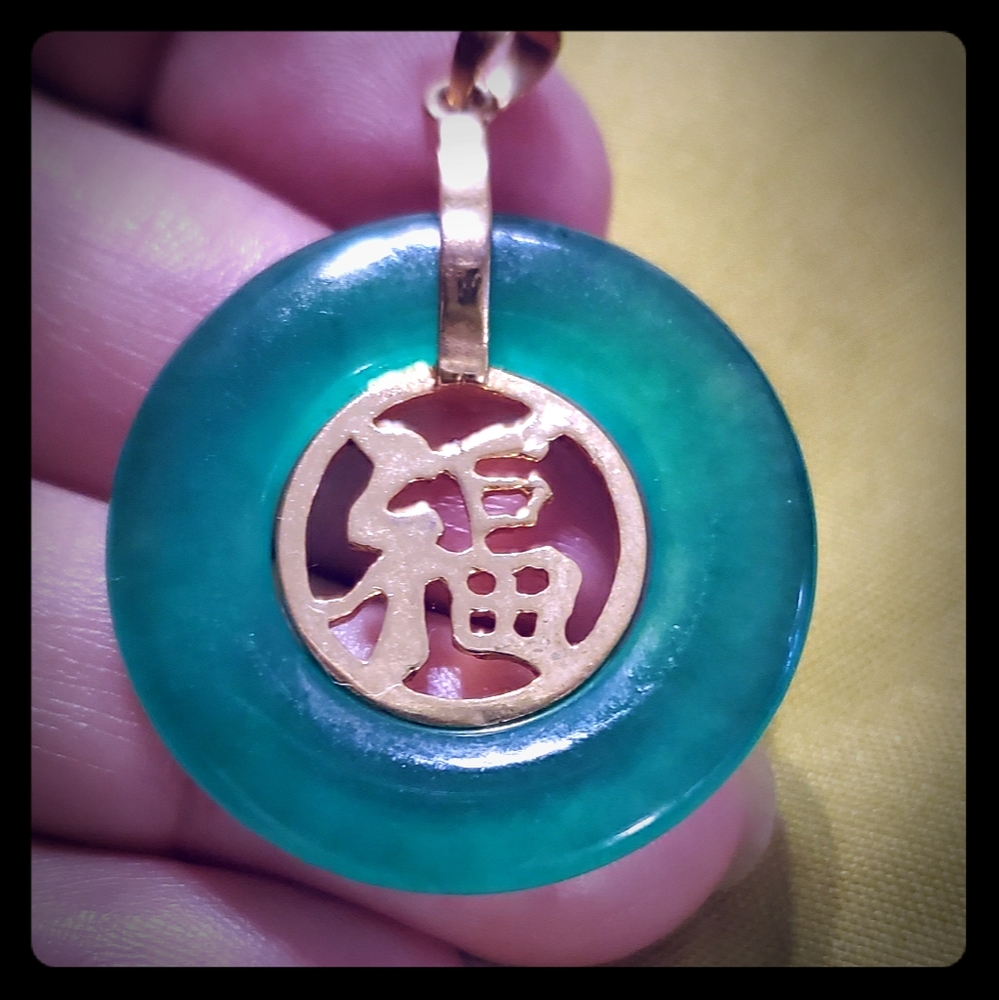 10K Yellow Gold Pendant "Fortune" Genuin.